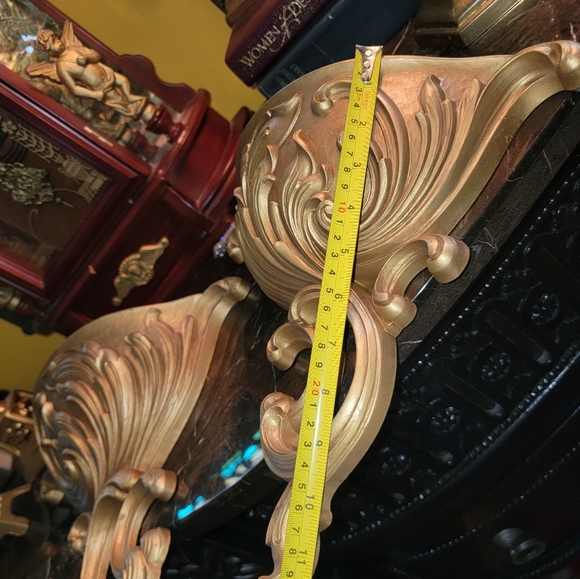 Pair syroco MCM gold wall sconces VINTAGE decor planter - Picture 9 of 14